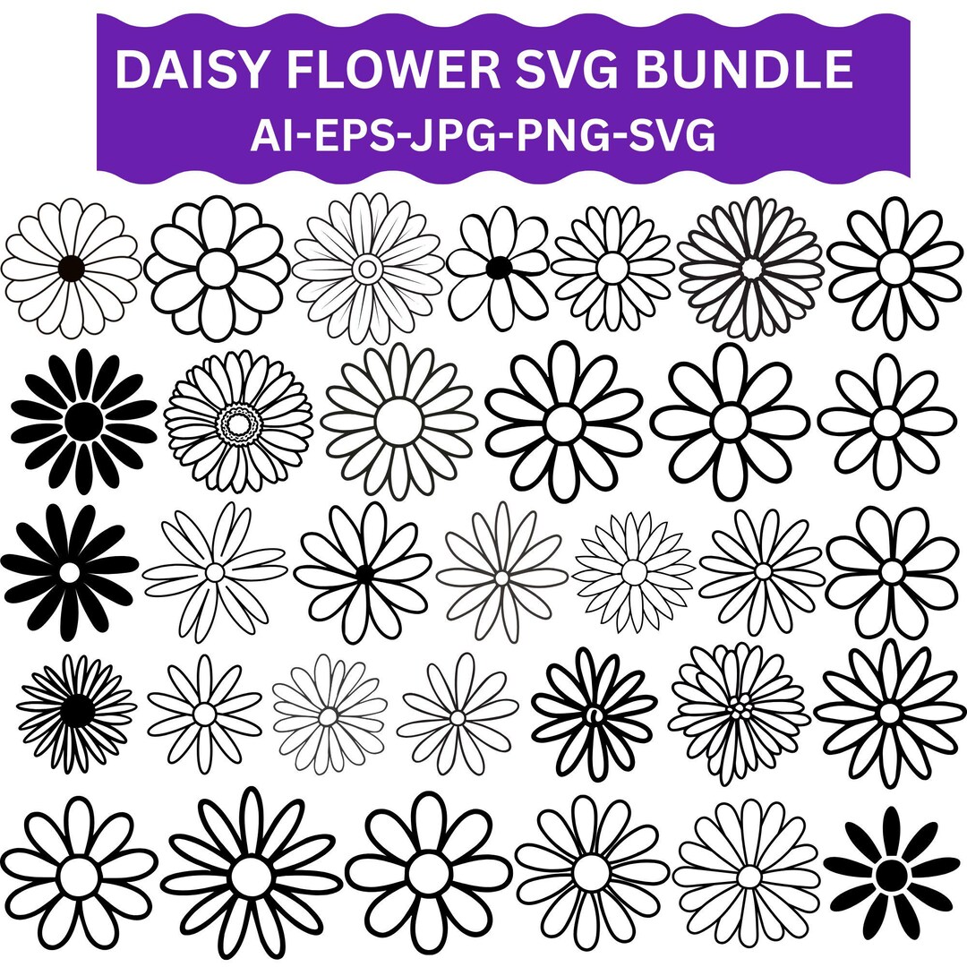 Daisy SVG Bundle: Flower Cut Files for Cricut (digital Download) - Etsy