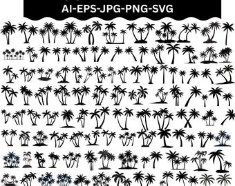 100+ Palm Tree SVG Bundle, Beach Life Cut Files (Digital Download)