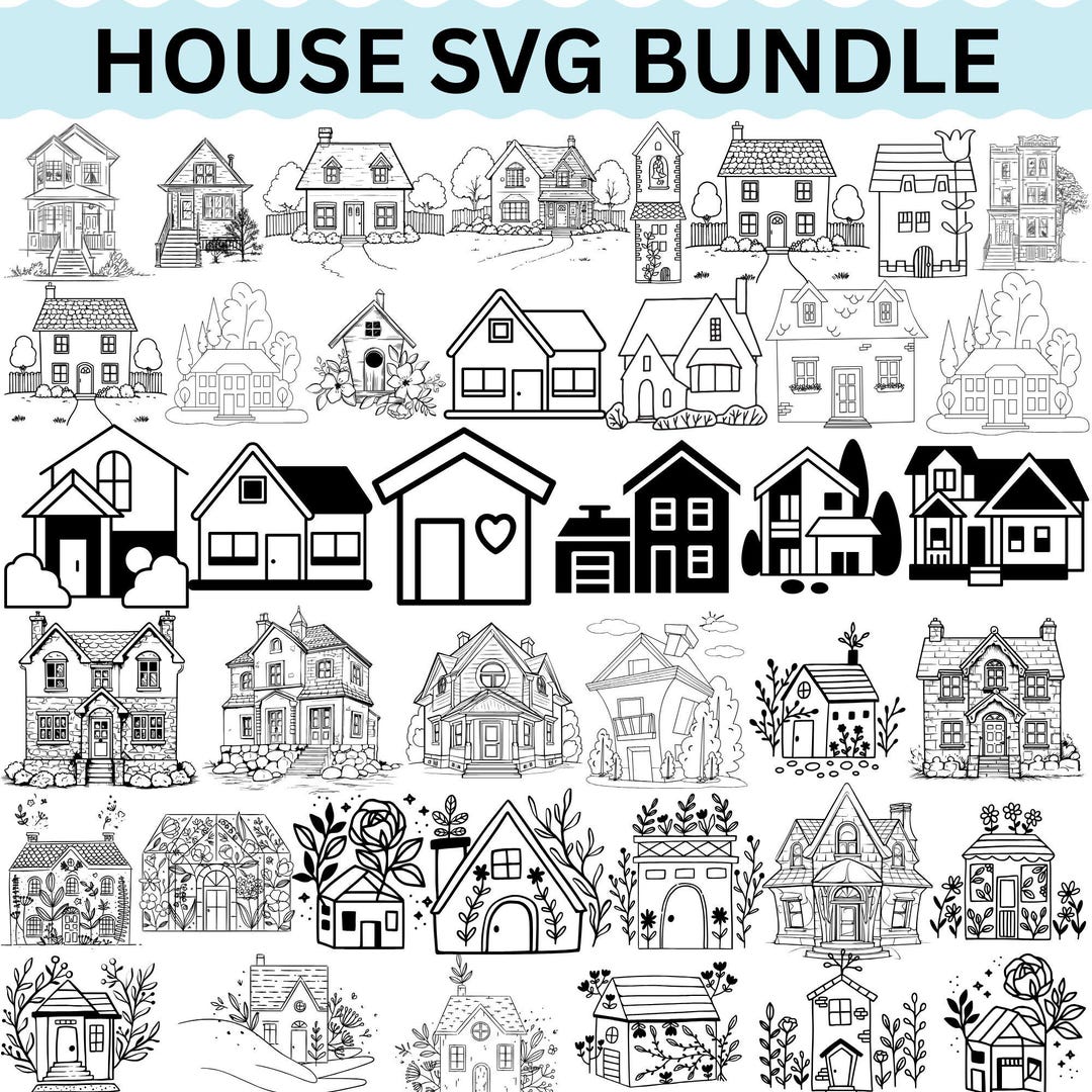 Floral House SVG Bundle, Home Sweet Home Cut Files (digital Download ...