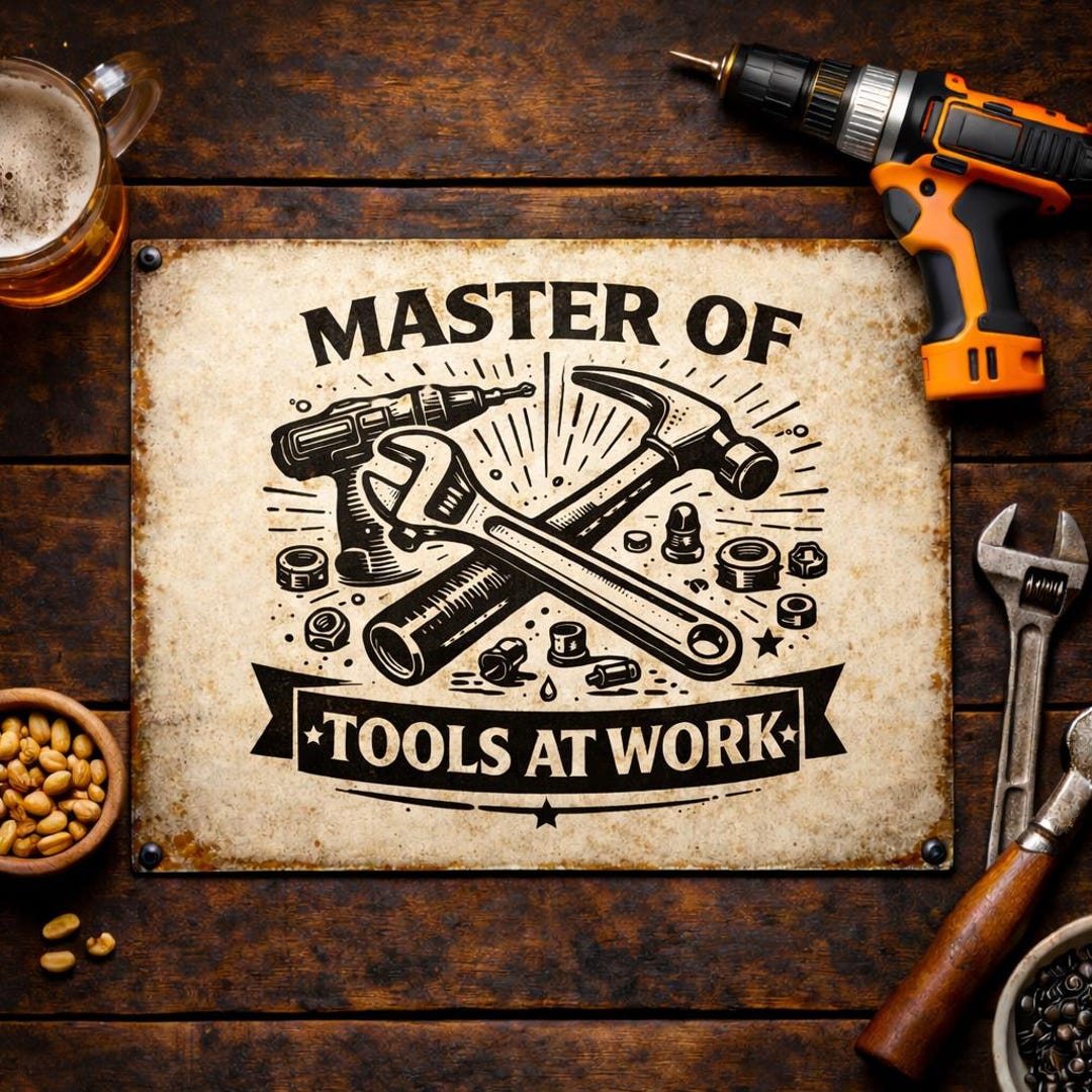 Master of Tools at Work SVG | Dad Garage Sign Laser Cut File | Workshop ...