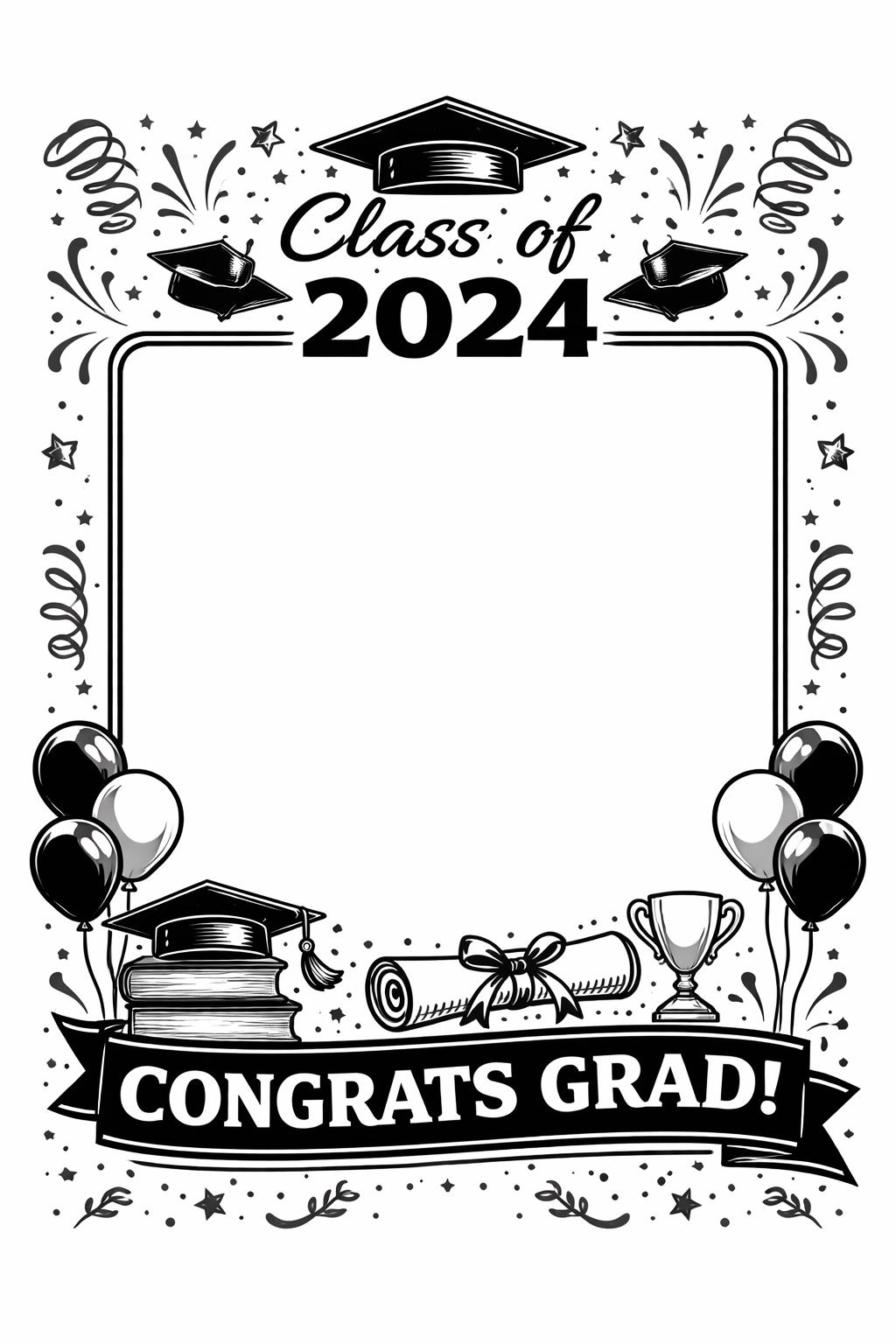 Class of 2024 Graduation Frame SVG, Congrats Grad Photo Booth Sign ...