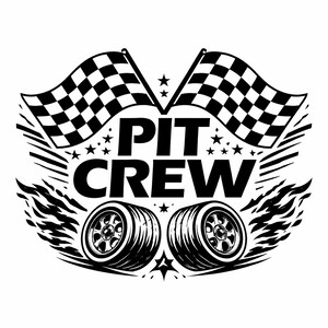 Pit Crew Racing Shirt Design, Checkered Flag SVG, Race Day PNG, Speedway Team Graphic, Fast Track Gift for Motorsport Fans