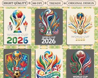 Paquete PNG de la Copa Mundial 2026, diseños internacionales de países de fútbol, imágenes prediseñadas de 6 naciones de fútbol, EE. UU., Canadá, México, trofeo de fútbol