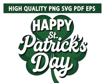 Happy St. Patrick's Day Shamrock PNG (Digital Download)