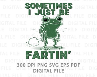 Funny Farting Frog PNG, Meme Humor Graphic (Digital Download)