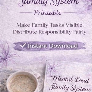 Mental Load Family System PDF - Distribute Tasks Fairly - Organization Planner for Mom