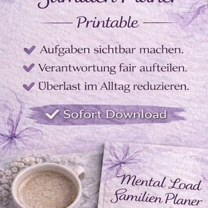 Mental Load Family System PDF – Distribute tasks fairly – Organizational planner for moms