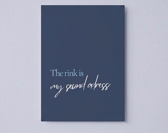 The Rink is My Second Address Print, Hockey Typography Poster, Sports Room Decor, Locker Room Style Wall Art