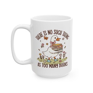 Taza de libro con ganso gracioso, regalo para amantes de los libros, taza de café divertida para lectores, taza de lectura con pato adorable, artículos para lectores, taza para chicas lectoras nerds, ganso lector