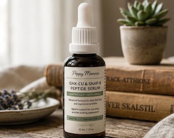 GHK-Cu und SNAP-8 Multi-Peptid-Serum | Modernes Kupfer-Peptide-Gesichtsserum für feine Linien | Anti-Aging-Serum | PeppyMama