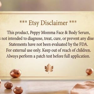 Etsy Disclaimer. Custom GHK-Cu Copper Peptide Serum | Face Body Renewal, Custom Concentrations (1oz/30mL)