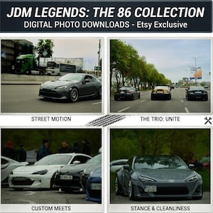 Impressions numériques JDM de voitures de sport, lot de photos Toyota GT86 Subaru BRZ Scion FR-S, art mural automobile, photographies de course de rue