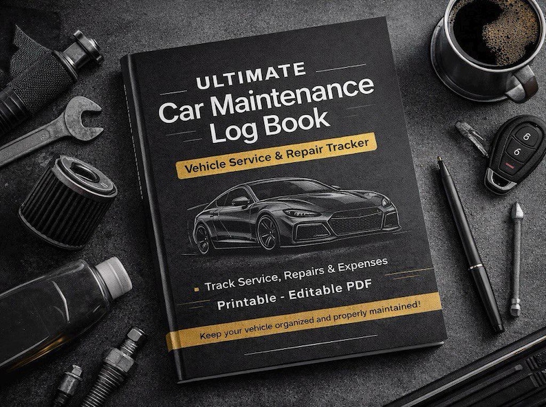 Car Maintenance Log Book, Vehicle Service & Repair Tracker (printable ...
