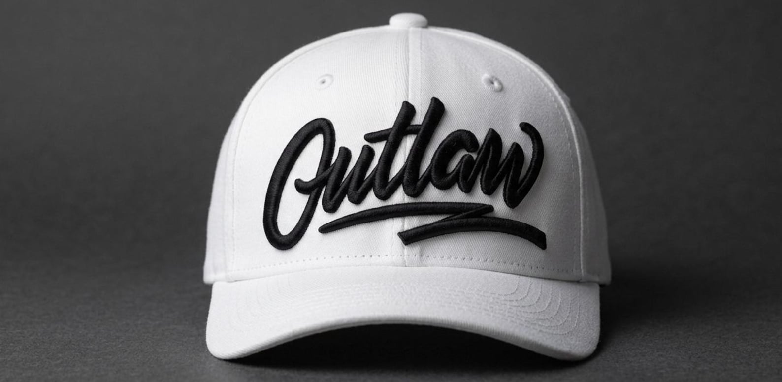 Outlaws Script Outlaw Script Embroidery Design | 3D Puff Cap File (instant Download ...