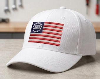 American Flag Embroidery Design | Patriotic USA Cap Patch (Digital Download)