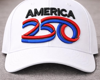 Patriotic 3D Puff Embroidery Design | Red Blue Cap Logo | Independence Style