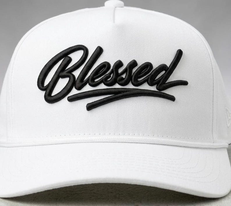 Very Blessed Script Blessed Script 3d Puff Embroidery Design | Raised Foam Script Logo ...