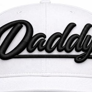 Daddy Script Embroidery Design: 3D Puff Foam Hat Applique (Digital File)