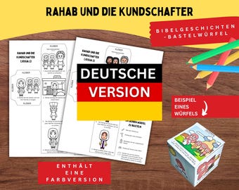 Rahab and the Spies | Joshua 2 | Bible Story Cube | Sunday School Craft | German Language Bible Activity