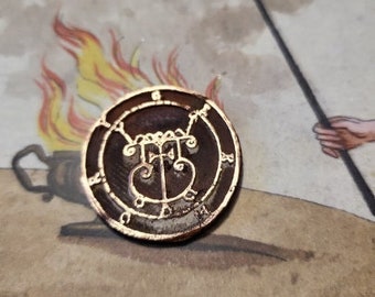 Lost wax cast Daemon seal pendant 2 inches magick occult talisman goetia enochian djinn sorcery