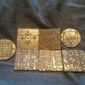 7 Enochian Magie Fähnchen der Schöpfung 1" Größe; verlorenes Wachsguss. Planetarische Magie okkulten talisman goetia enochian djinn sorcery
