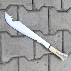 Predator 2 Filmreplika Handgjord kniv med magkrok - Rambo-stil kniv med läderslida - Hantverkssamlare