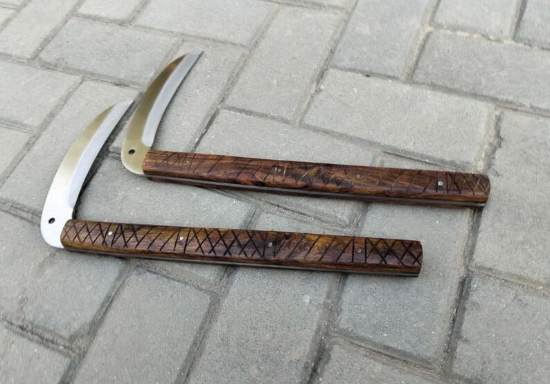 Steel Kama Handcrafted Kama Stainless Steel Knife - Traditional Japanese Okinawa ...