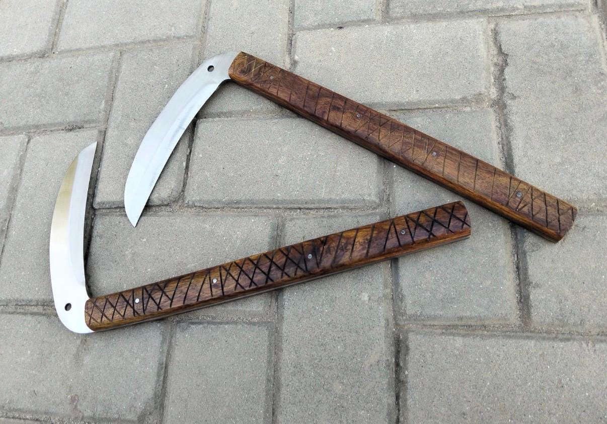 Steel Kama Handcrafted Kama Stainless Steel Knife - Traditional Japanese Okinawa ...