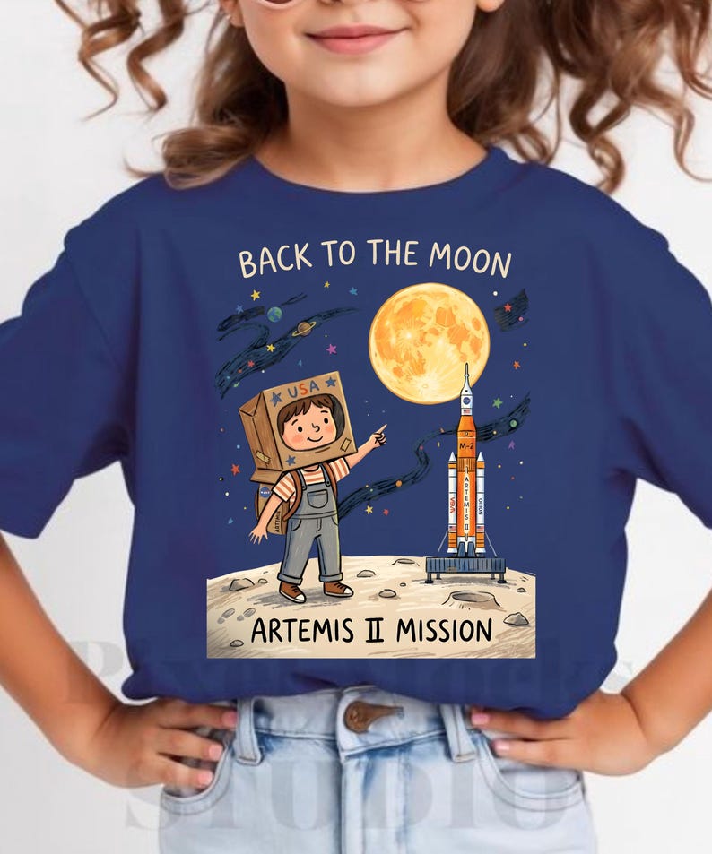 Artemis 2 Back to the Moon 2026 Future Astronaut Kids PNG Space Rocket ...