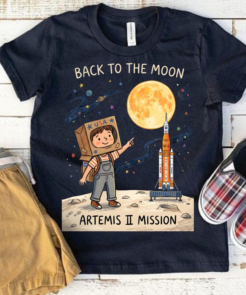 Artemis 2 Back to the Moon 2026 Future Astronaut Kids PNG Space Rocket ...