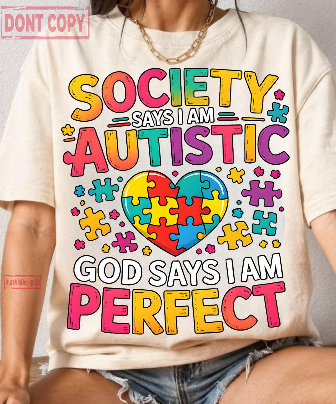 Society Says I Am Autistic God Says I Am Perfect PNG, Autism Awareness ...