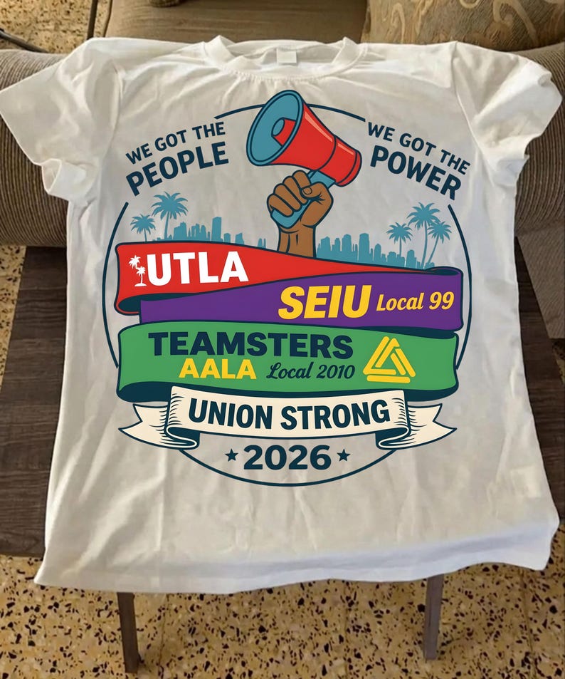 Movimiento Laboral UTLA SEIU AALA Tenemos a la Gente Png Camiseta Sindicato Fuerte Derechos de los Trabajadores Diseño de Protesta 2026 Descarga Digital imagen 14