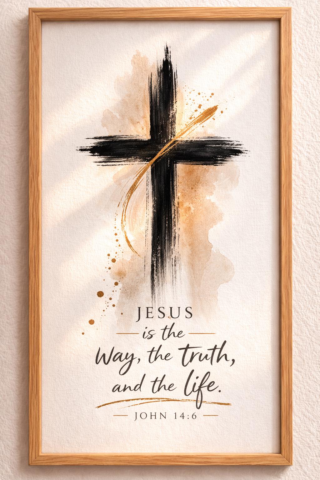 Christian Cross Wall Art, Faith Hope Love Bible Verse, Minimalist ...