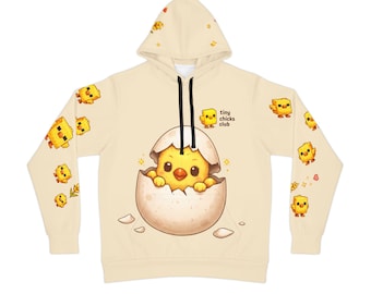 Bluza z kapturem Pixel Chick, bluza z jajkiem wykluwającym się Kawaii, bluza z kapturem Tiny Chicks Club Unisex