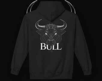 Bluza z kapturem Gothic Bull Graphic, Streetwear w kolorze czarnym, unisex, z kapturem