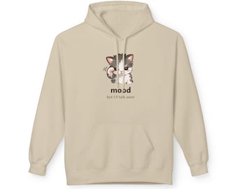 Grumpy Calico Cat Hoodie, Sleepy Kitten Graphic Sweatshirt, Funny Cat Lover Pullover