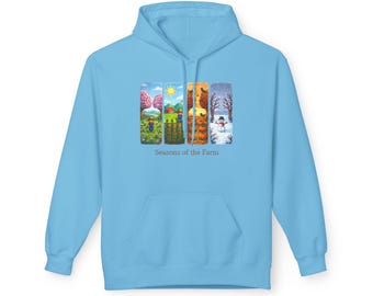 Bluza z kapturem Seasons Farm, bluza z grafiką Cottagecore Nature, bluza unisex