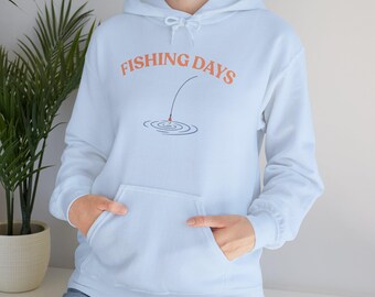 Bluza z kapturem Fishing Days | Bluza z grafiką Sunrise Lake | Unisexowy prezent dla wędkarza