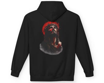 Bluza z kapturem Redeemed Christian, odzież uliczna z koroną cierniową Jezusa, malarski portret w stylu unisex
