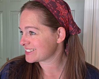 8" Pleated Tie Back Headcovering - Modest Pleated Headscarf - Adjustable Tie-Back - Optional Sewn-In Clip