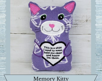 Custom Memory Kitty Cat - Cat from Loved Ones Clothing - Rememberance Bear - "Lil Kitty" - Pillow Style Stuffie - Plushie - Animal