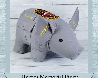 Heroes Memorial - Police Piggy - Piggy from Police Officer Uniform