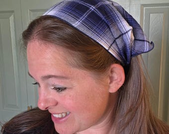 Triangle Tie-Back Headscarf - Handmade Bandana - Modest Hair Scarf - Adjustable Head Covering -Women's Headscarf - Optional Sewn-In Clip