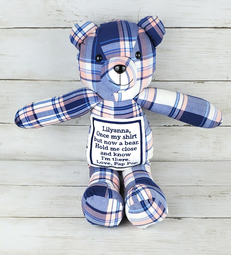 Custom Memory Bear Teddy Bear from Loved Ones Clothing Remembrance Bear image 2