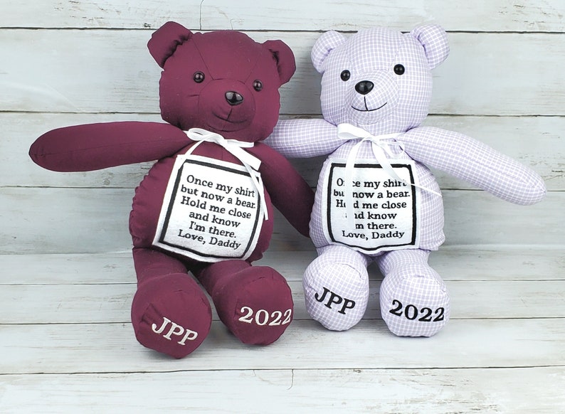 Custom Memory Bear Teddy Bear from Loved Ones Clothing Remembrance Bear image 10