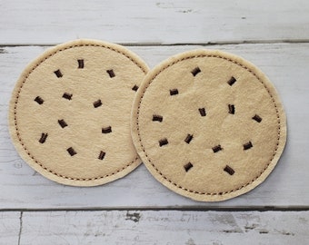 Felt Food Toy - Chocolate Chip Cookies - Play Food - Imaginative Play - Play Kitchen - Make Believe Toys