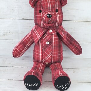 Custom Memory Bear Teddy Bear from Loved Ones Clothing Remembrance Bear image 3