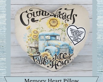 Custom Memory Pillows- Heart Shaped Pillow from Loved Ones Clothing - Remembrance Pillow