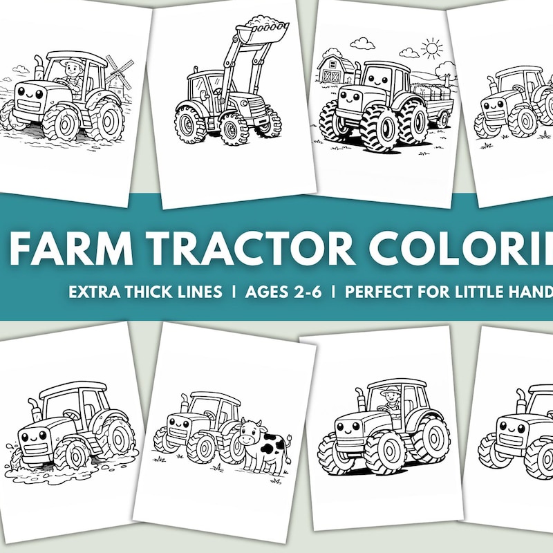 Kids Coloring Page Farm - Etsy