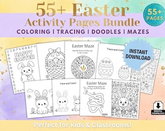 Easy Easter Coloring Pages for Toddlers Ages 2–6 Simple Printable Bunny Egg Chick Coloring Book Preschool Coloring Pack